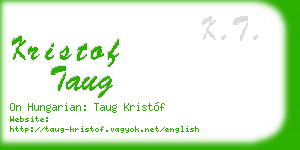 kristof taug business card